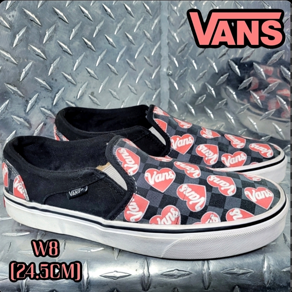 2FOR$40 Vans Black and Red Slip-On Sneakers